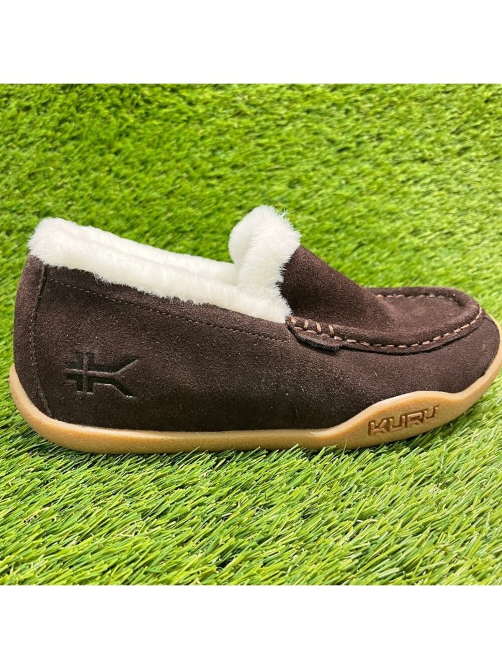 Kuru Loft Womens Size 6.5 Brown White Gum Casual Walking Moccasin Slippers Shoes